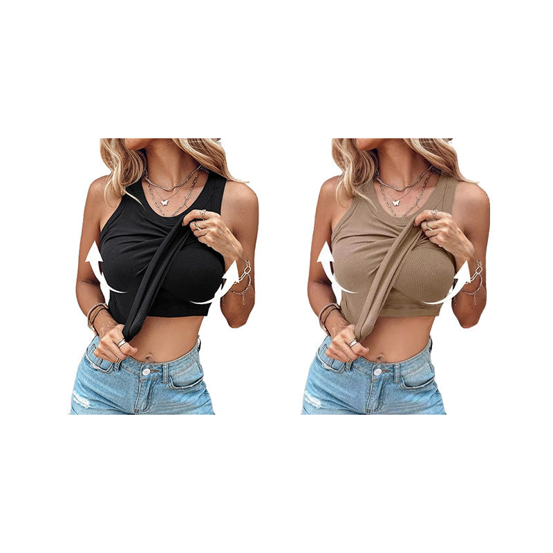 ๐ธ50% OFF !! Soft Ribbed Vest Top with Shelf Bra โ Cosy, Supportive & Perfect for Layering ๐
