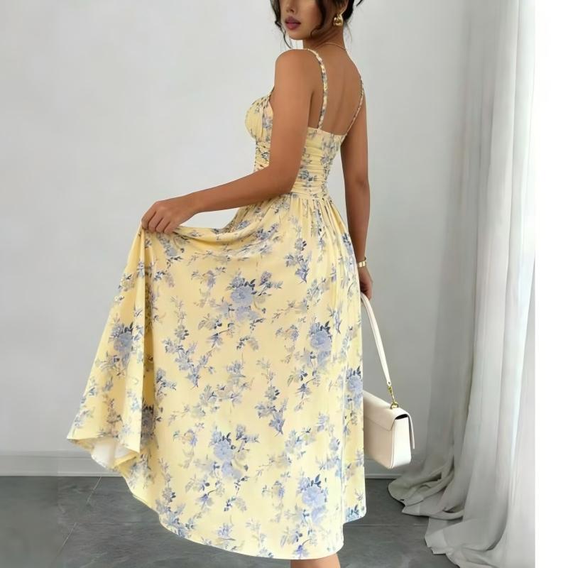 🌸 Women's Summer Floral Cami Dress with Side Slit – Breezy & Beautiful ☀️