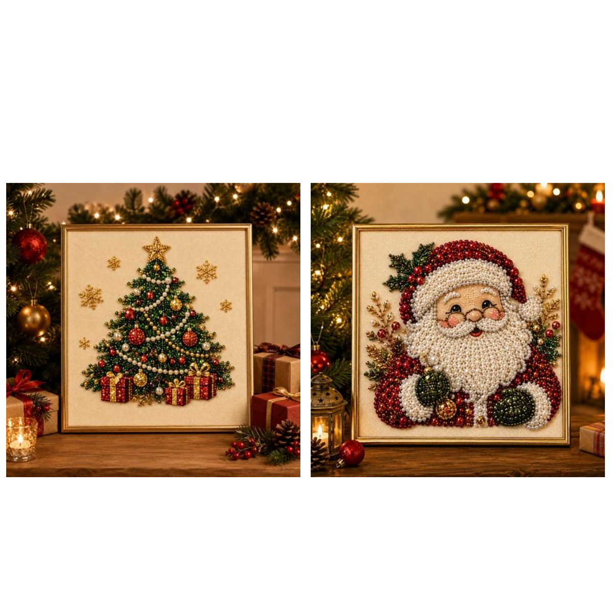 🔥48K+ Sold Only £10.99!!🧘Relaxing & Beginner-Friendly - 🎨💎DIY Christmas Pearl Rhinestone Painting  Art Kit