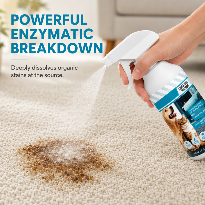 🐾50% OFF NOW! Pet Stain & Odor Remover Spray‑Fast Drying Pet Urine Stain Cleaner, Color Safe Formula for Carpet, Sofa & Fabric