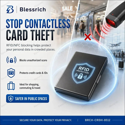 💰 Price Drop! 💕RFID-blocking card holder – stainless steel, slim design, 3 capacities. 📇✨