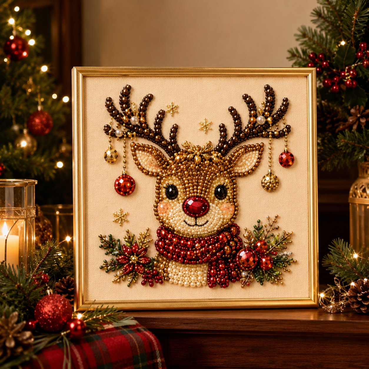 🔥48K+ Sold Only £10.99!!🧘Relaxing & Beginner-Friendly - 🎨💎DIY Christmas Pearl Rhinestone Painting  Art Kit