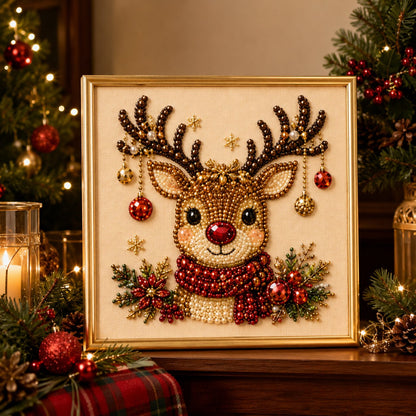 🔥48K+ Sold Only £10.99!!🧘Relaxing & Beginner-Friendly - 🎨💎DIY Christmas Pearl Rhinestone Painting  Art Kit