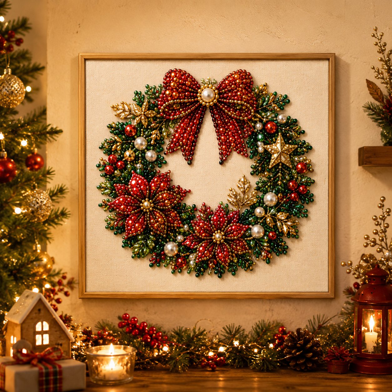 🔥48K+ Sold Only £10.99!!🧘Relaxing & Beginner-Friendly - 🎨💎DIY Christmas Pearl Rhinestone Painting  Art Kit