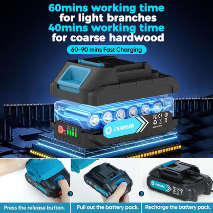 🎁2026 New Arrivals 50% OFF💥6-inch Cordless Mini Chainsaw with 2 Batteries🌲