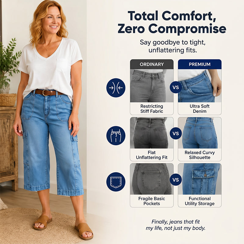 🎉👖 LIMITED-TIME 50% OFF! ✨Women's Casual Stretchy Cropped Denim Pants
