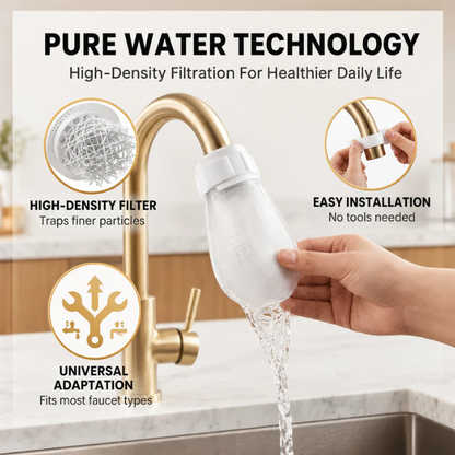 ⏳💥Final 3 hours-$19.99!! ⚡50K+ SOLD! Almost Gone-💥⏰Anti-Splash Kitchen Faucet Filter for Sediment & Rust Removal