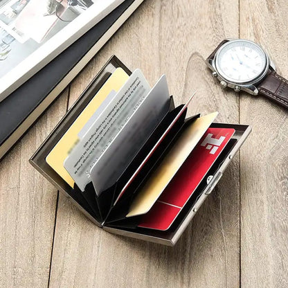 💰 Price Drop! 💕RFID-blocking card holder – stainless steel, slim design, 3 capacities. 📇✨
