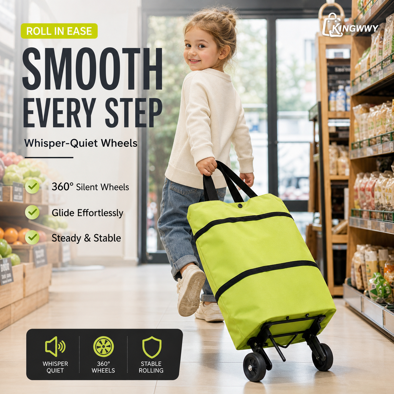 ⏳LAST DAY SALE ONLY ￡7.99!!🔥2-in-1 Foldable Shopping Cart🛒