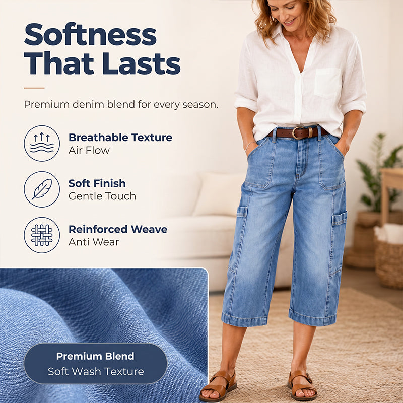 🎉👖 LIMITED-TIME 50% OFF! ✨Women's Casual Stretchy Cropped Denim Pants