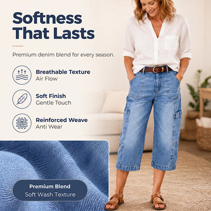 🎉👖 LIMITED-TIME 50% OFF! ✨Women's Casual Stretchy Cropped Denim Pants