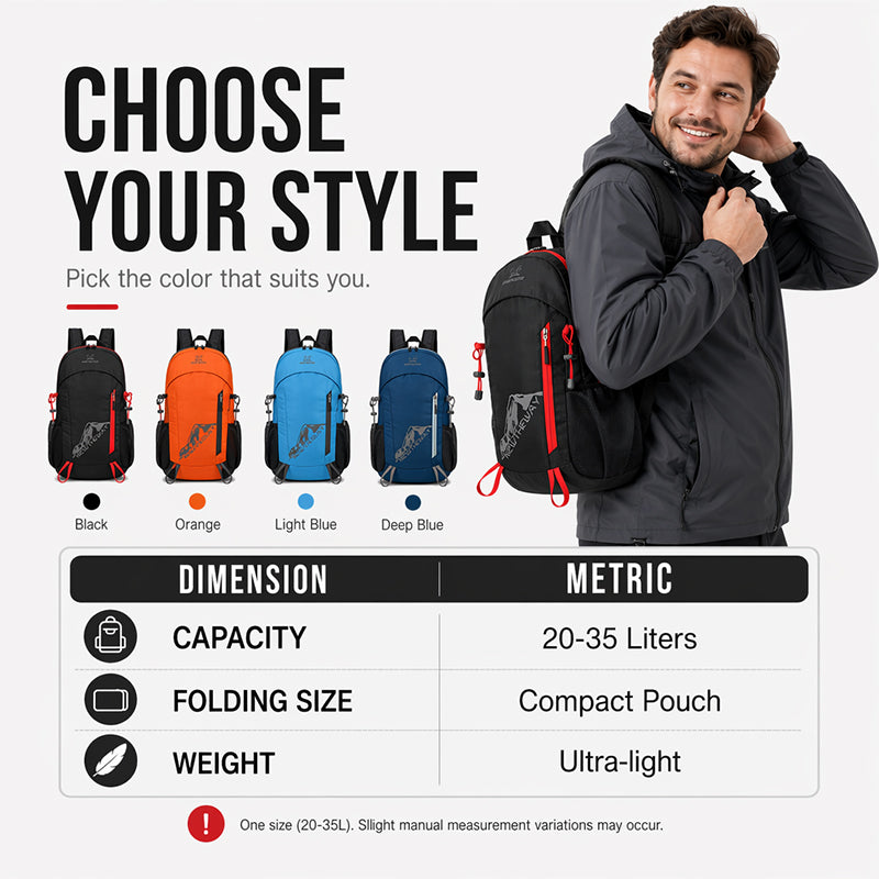 🏆 Last Day Special Price！ 🎒Foldable Waterproof Camping Backpack