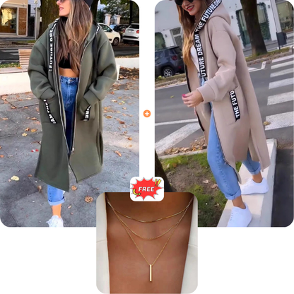 ⌛Limited-Time Offer🧥New This Season - Long Zipper Hoodie with Pockets - Versatile, Warm, and Comfortable