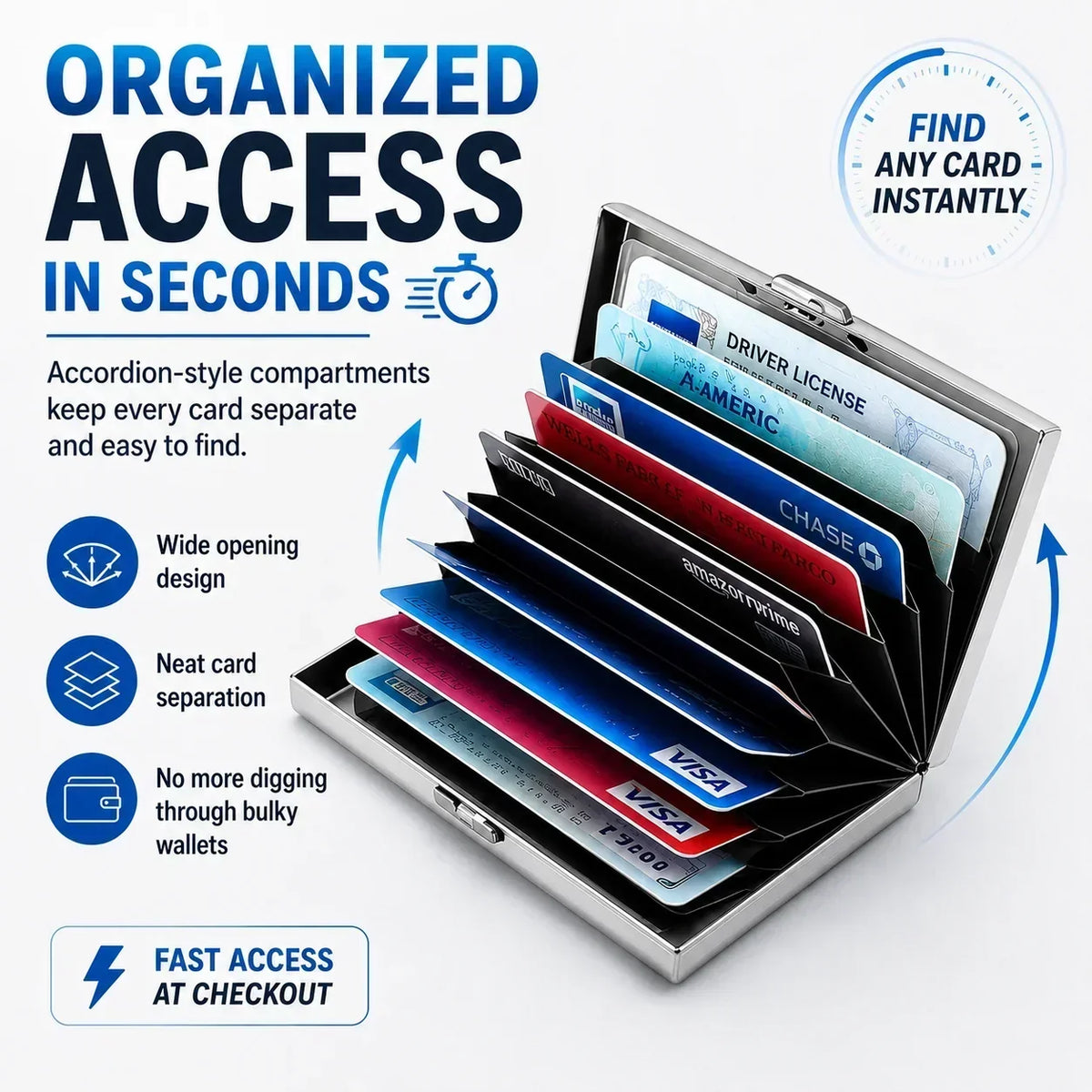 💰 Price Drop! 💕RFID-blocking card holder – stainless steel, slim design, 3 capacities. 📇✨