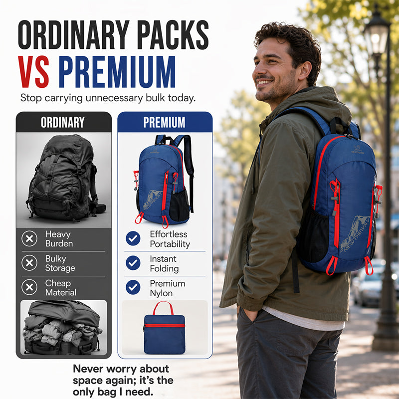 🏆 Last Day Special Price！ 🎒Foldable Waterproof Camping Backpack