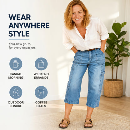 🎉👖 LIMITED-TIME 50% OFF! ✨Women's Casual Stretchy Cropped Denim Pants