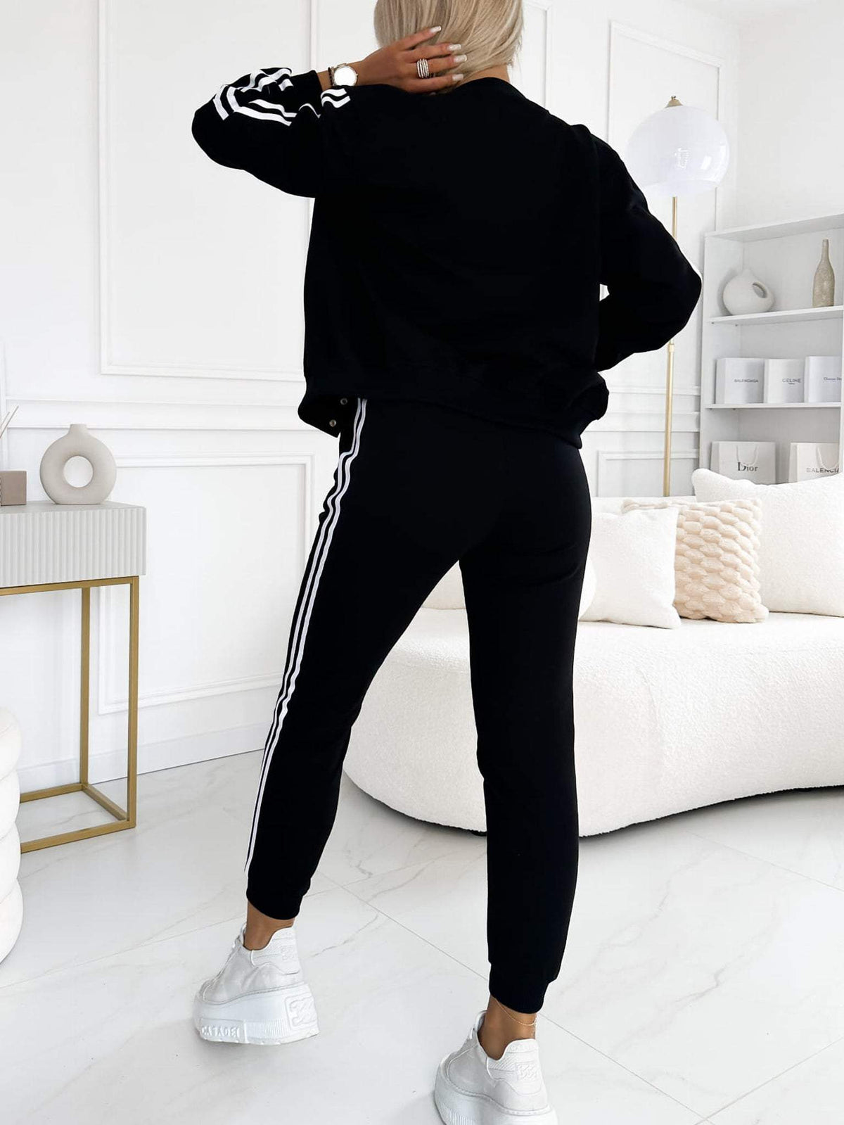 Women's three-piece baseball jacket and pants set