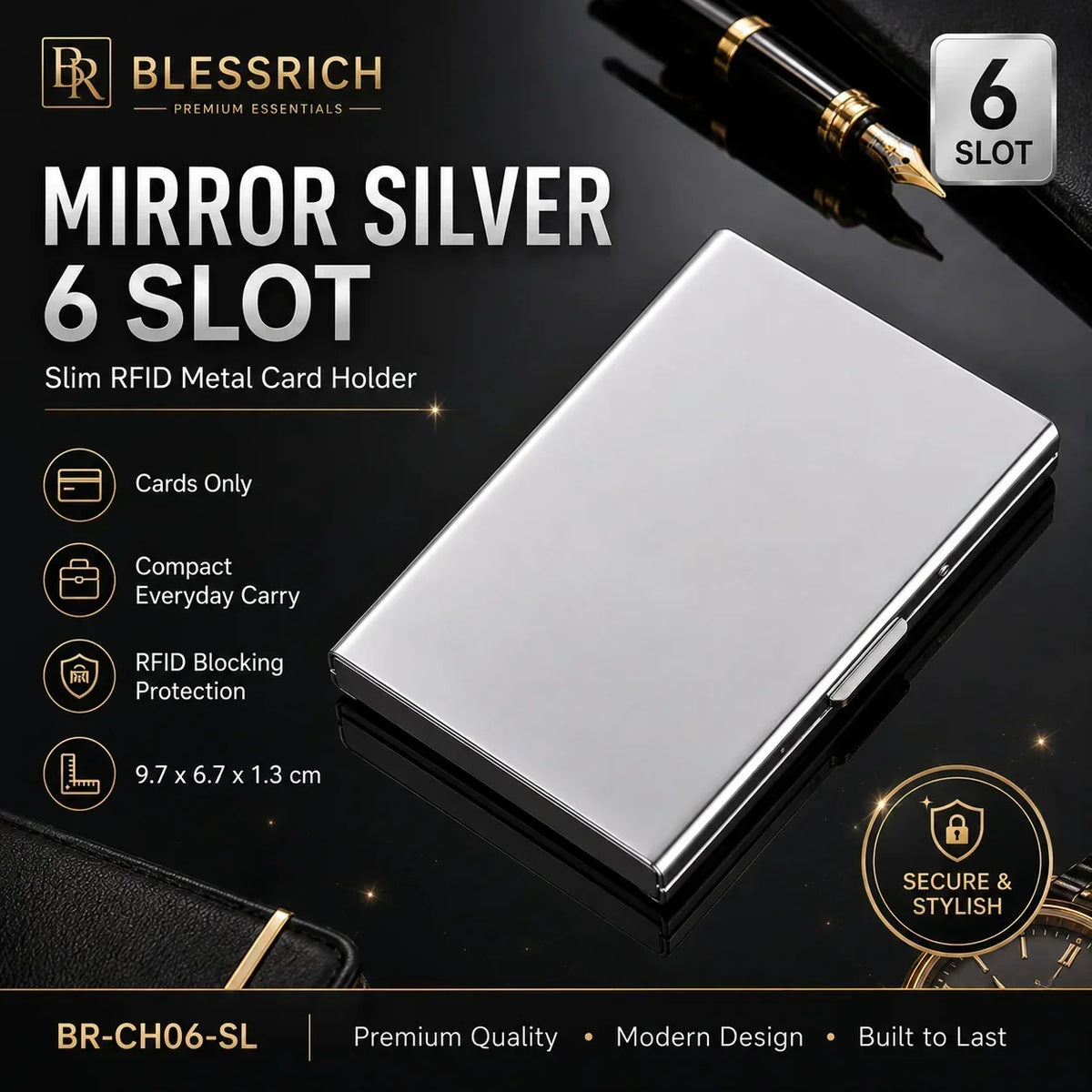 💰 Price Drop! 💕RFID-blocking card holder – stainless steel, slim design, 3 capacities. 📇✨