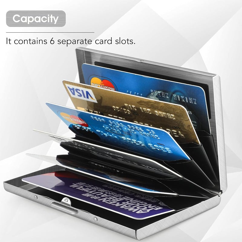 💰 Price Drop! 💕RFID-blocking card holder – stainless steel, slim design, 3 capacities. 📇✨