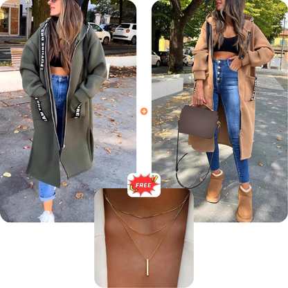 ⌛Limited-Time Offer🧥New This Season - Long Zipper Hoodie with Pockets - Versatile, Warm, and Comfortable