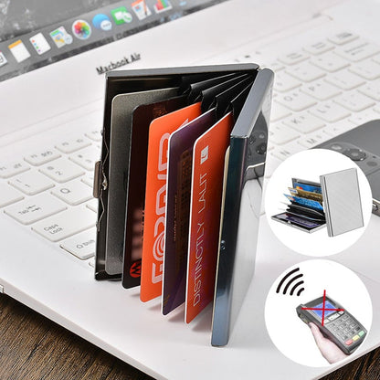 💰 Price Drop! 💕RFID-blocking card holder – stainless steel, slim design, 3 capacities. 📇✨