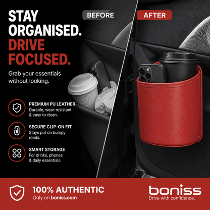 🧺 50% OFF! Leather Car Door Cup Holder – Wide‑mouth opening, easy reach for drinks & phone. Clip‑on secure fit. PU leather, tough & stylish. 🛡️✨