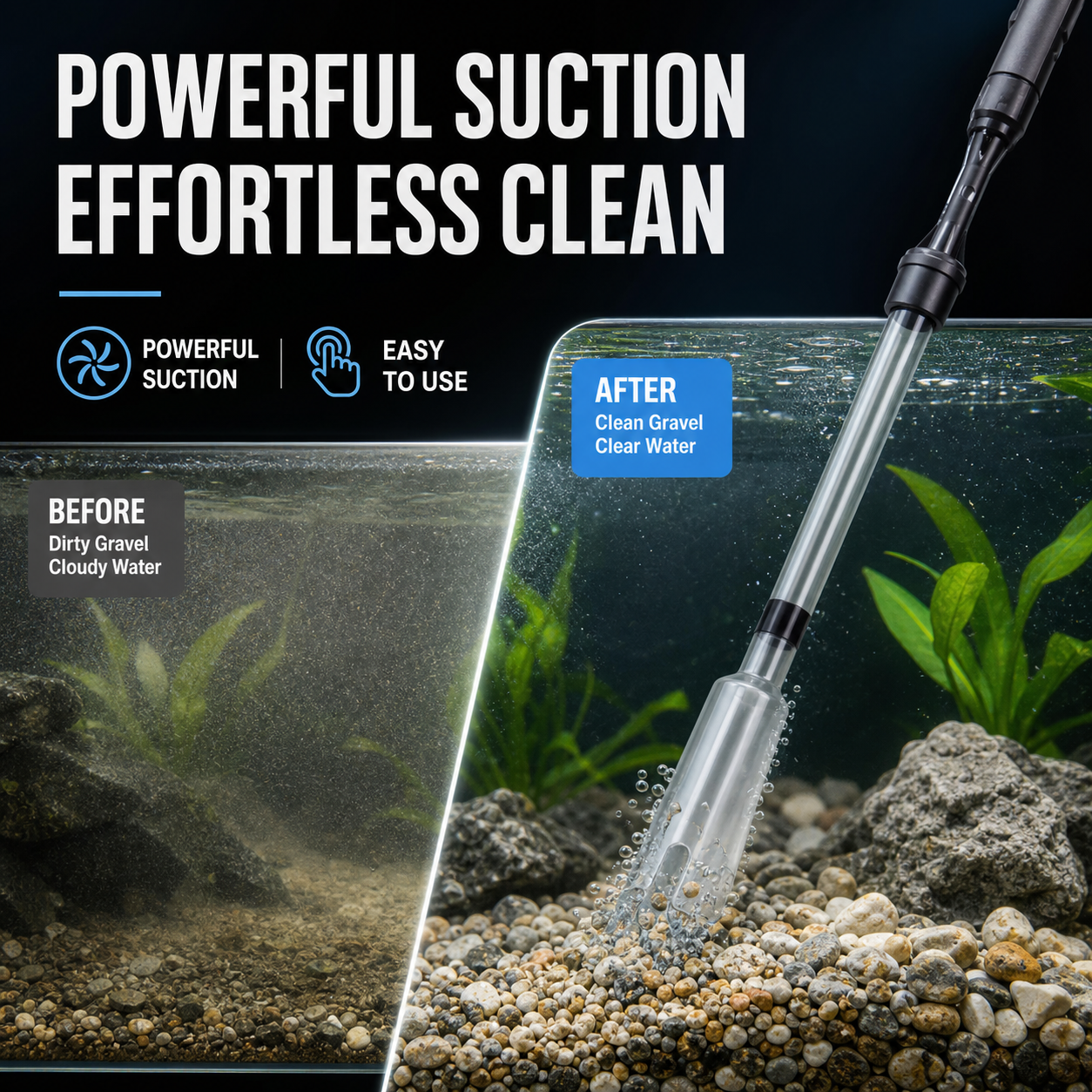 ⏳ LAST DAY 50% OFF! ! 🔥 Electric Aquarium Gravel Cleaner – Powerful Siphon, Hands-Free Operation & Crystal-Clear Tank Water ✨