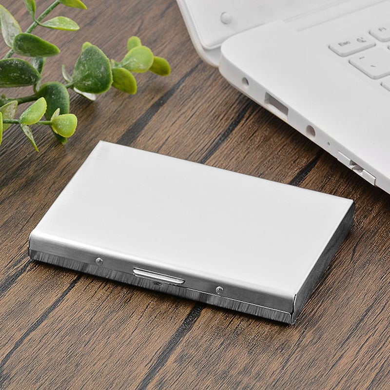 💰 Price Drop! 💕RFID-blocking card holder – stainless steel, slim design, 3 capacities. 📇✨