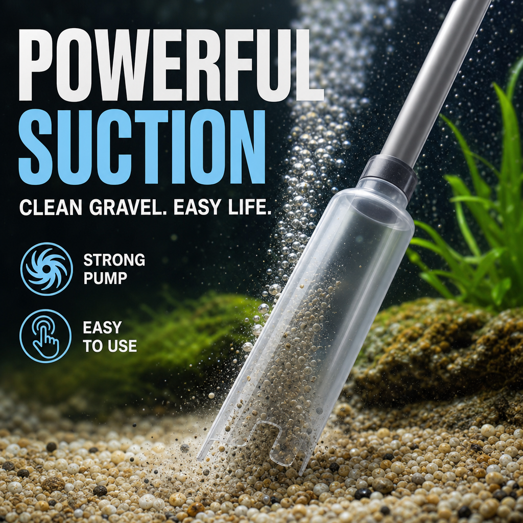 ⏳ LAST DAY 50% OFF! ! 🔥 Electric Aquarium Gravel Cleaner – Powerful Siphon, Hands-Free Operation & Crystal-Clear Tank Water ✨