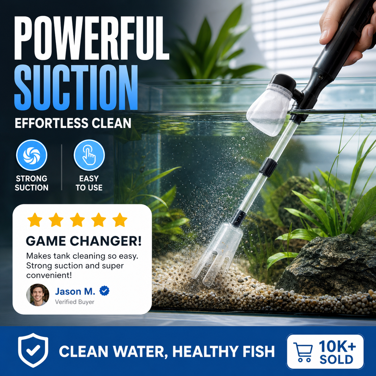 ⏳ LAST DAY 50% OFF! ! 🔥 Electric Aquarium Gravel Cleaner – Powerful Siphon, Hands-Free Operation & Crystal-Clear Tank Water ✨