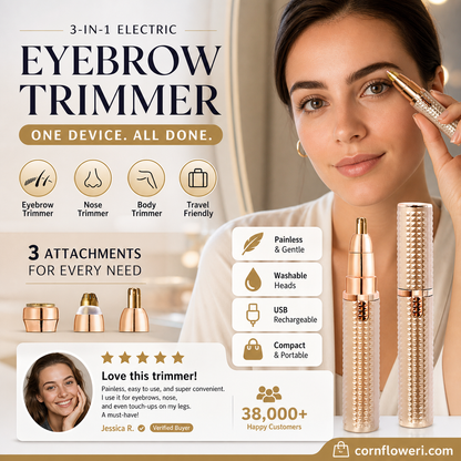 🎀50% OFF🎁 Over 38,000 Sold! Portable Electric Eyebrow Trimmer – Interchangeable Heads