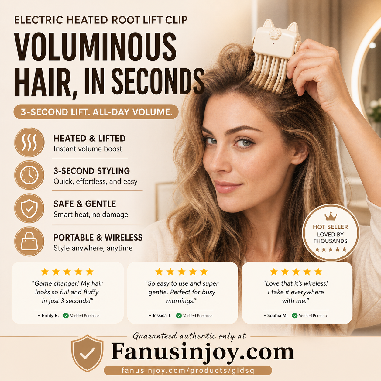 👱‍♀️High Cranial Top Magic Tool！Volumizing Root Lift Clip