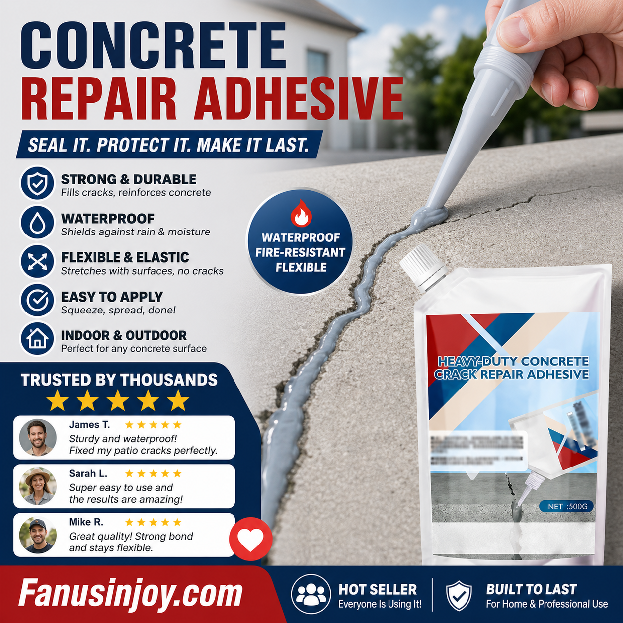 🔥Limited time 50% OFF! 👷‍♂️ Easily repair concrete surfaces! Heavy-Duty Concrete Crack Repair Adhesive