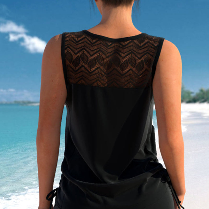 💗LAST DAY SALE 50% OFF-🩱Women's Tummy Control Tankini Set with Built-In Bra – Flattering Boho Swimwear with Shorts📍GB