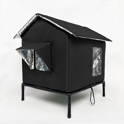 🏠🐈 All-Weather Elevated Outdoor Cat House – Waterproof, Insulated, Foldable 🌧️