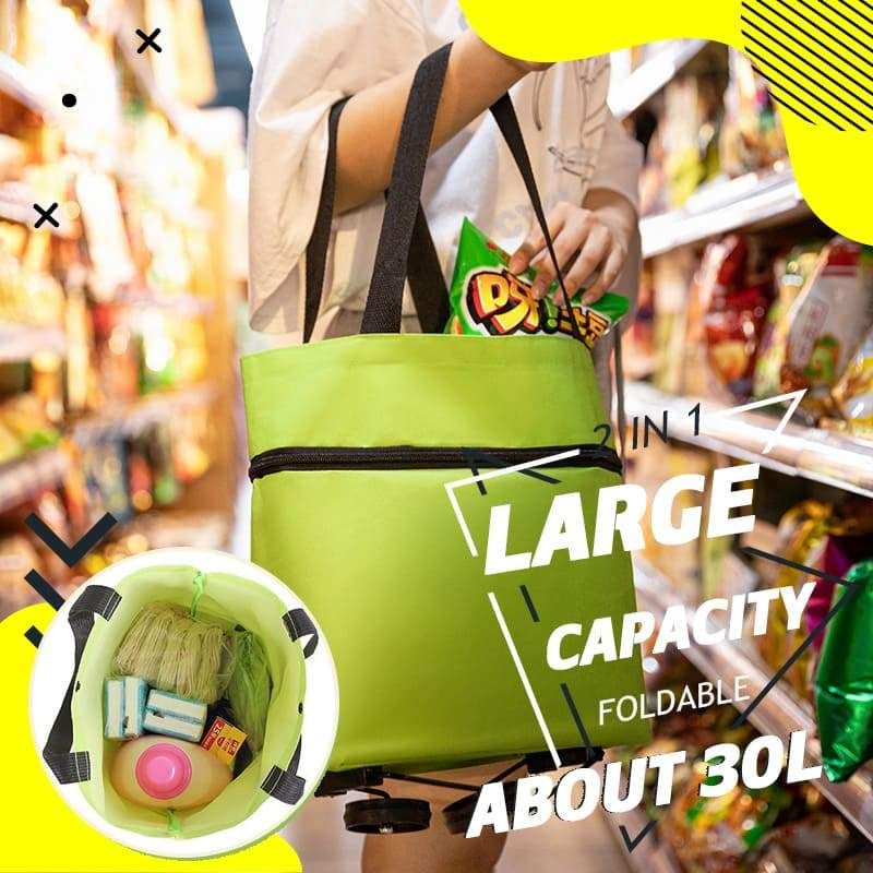 ⏳LAST DAY SALE ONLY ￡7.99!!🔥2-in-1 Foldable Shopping Cart🛒