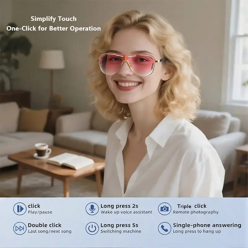 50% Off | Smart Bluetooth Translation Glasses – Real-Time Translation, Calls & Music