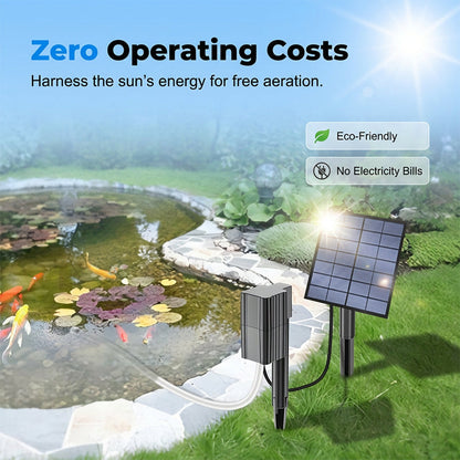 ☀️50% OFF !!  Solar Pond Aerator with Air Pump – Crystal Clear Water & Healthier Fish Without Electricity Bills 🐟
