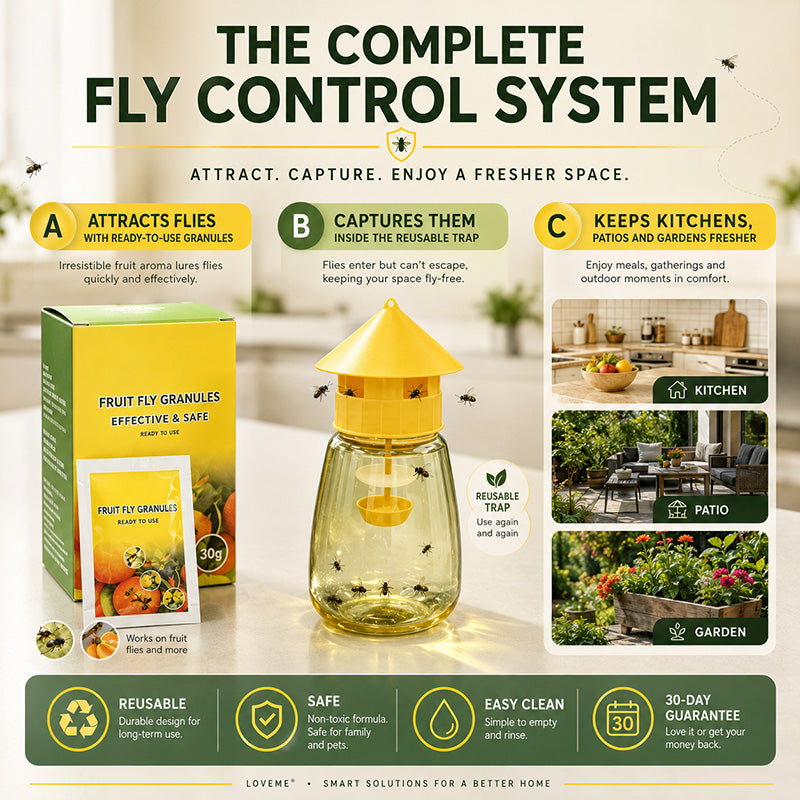 🐝🏡 LIMITED-TIME 50% OFF! Indoor & Outdoor Hanging Fly Trap – Four Entry Openings, Easy Setup & Reusable Pest Control