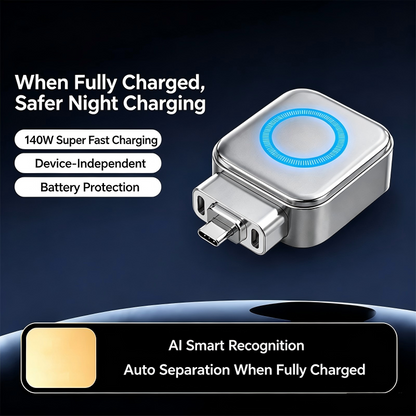 ⚡ Supercharge Safely with the 140W AI Auto-Disconnect Adapter! 🔌