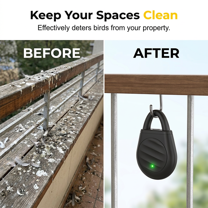 🏆🐦 Last Day Special Price £9.99‼️No more trouble from birds, beasts and locusts！Portable Ultrasonic Bird Repellent Keychain
