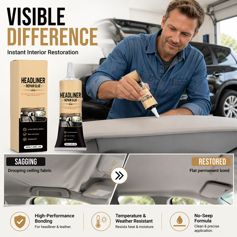 Waterproof Car Headliner Repair Glue, High Strength Adhesive for Sagging Car Ceiling & Interior