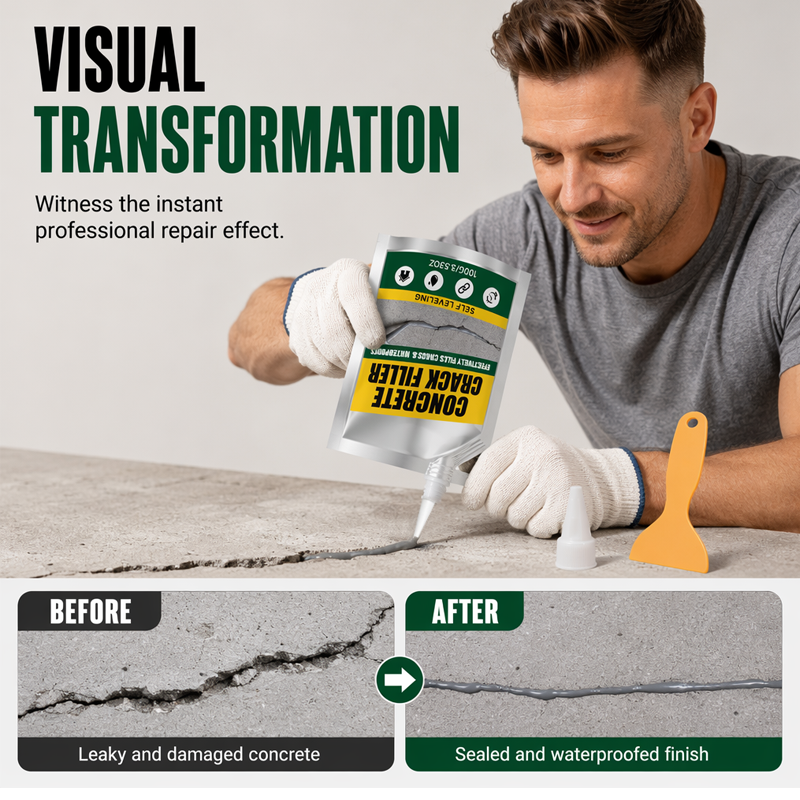 🔥Waterproof Concrete Crack Filler & Sealant