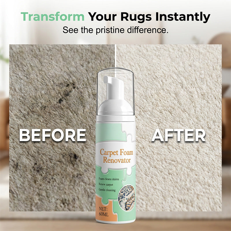 🧼 Waterless Carpet Foam Stain Remover with Towel – No-Rinse Deep Cleaning, Effective on Wine, Coffee & Pet Stains, Includes Microfiber Cloth 🐾✨