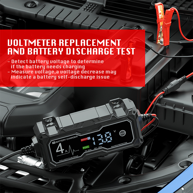 ⚡50% OFF NOW! Smart Car Battery Charger‑ 4A Intelligent Pulse Repair Battery Maintainer, Spark‑Proof Reverse‑Polarity Protection Trickle Charger for 12V Vehicle & Motorcycle Batteries