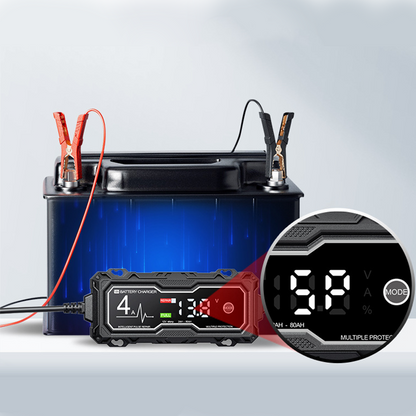 ⚡50% OFF NOW! Smart Car Battery Charger‑ 4A Intelligent Pulse Repair Battery Maintainer, Spark‑Proof Reverse‑Polarity Protection Trickle Charger for 12V Vehicle & Motorcycle Batteries