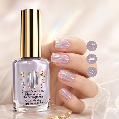 💅⏳LAST DAY ✨ 50% OFF! 💜 Lilac Glossy Mirror Nail Strengthener – Fast Air-Dry, Chip-Resistant & Long-Lasting Aurora Finish1