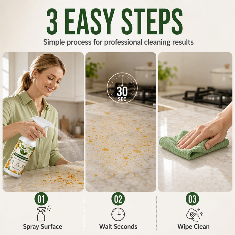🔥 All-Purpose Cleaner Spray – Plant-Based Citrus Formula, Cuts Grease & Shines Glass – Safe for Kitchen, Bathroom & Dining Tables 🍋🧽