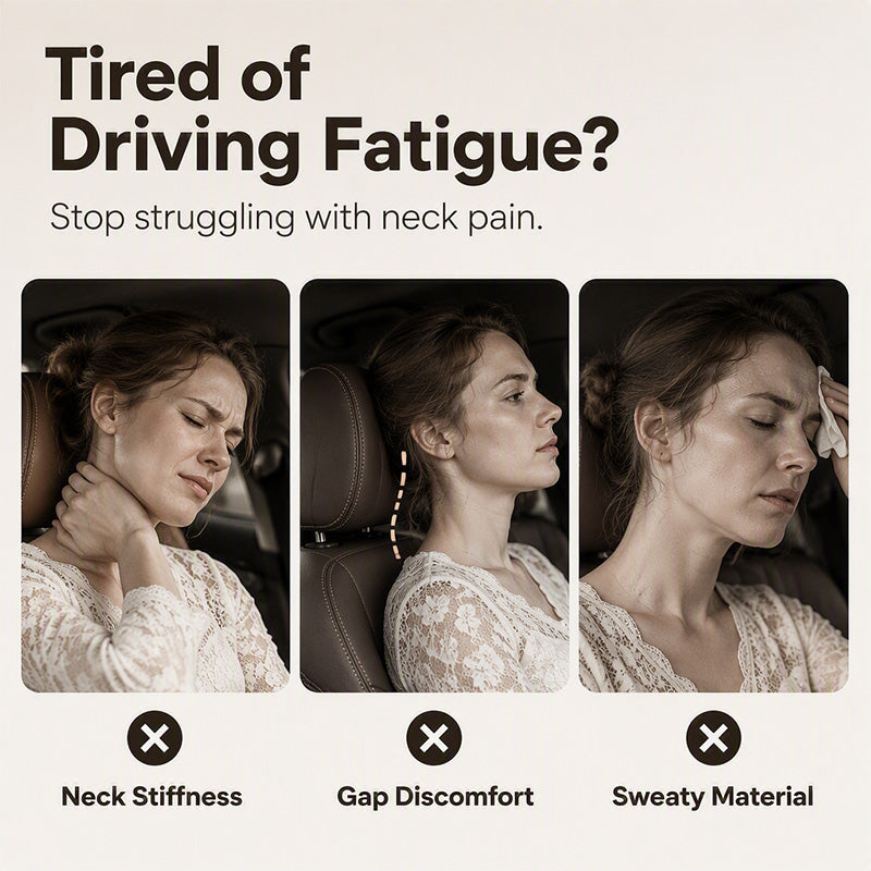 🚗🚗💤 Relieve Driving Fatigue! Universal Memory Foam Car Headrest Neck Pillow, Ergonomic Support Auto Neck Cushion for Long Road Trips