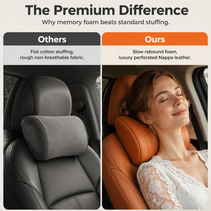 🚗🚗💤 Relieve Driving Fatigue! Universal Memory Foam Car Headrest Neck Pillow, Ergonomic Support Auto Neck Cushion for Long Road Trips